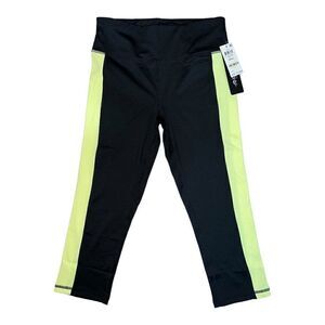 Ideology Barbell Yellow Essentials Colorblocked Cropped Leggings Small NWT